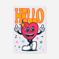 Hello Heart Cartoon Kids Print