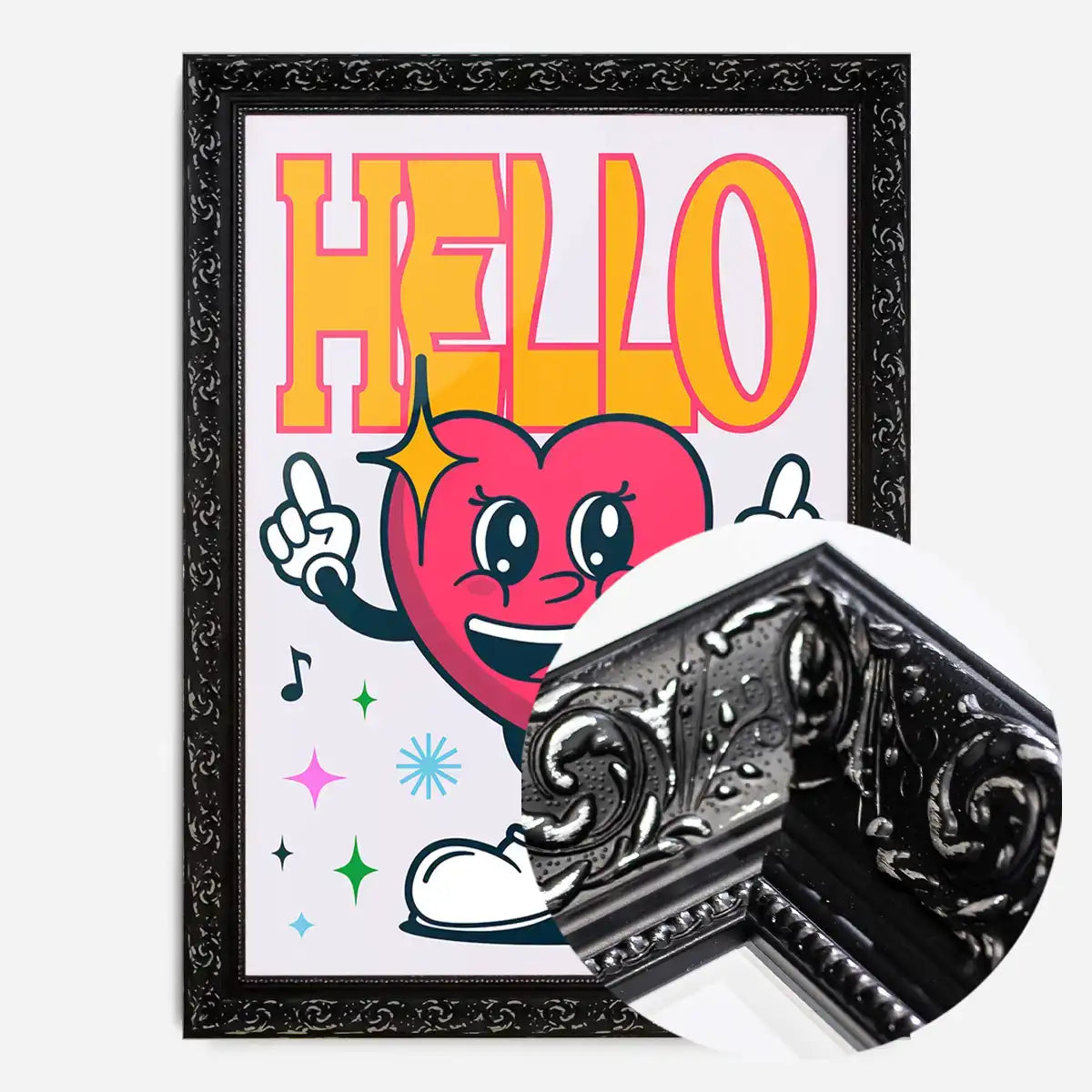 Hello Heart Cartoon Kids Print