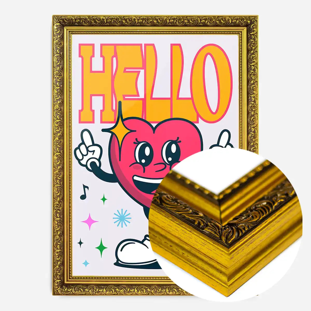 Hello Heart Cartoon Kids Print