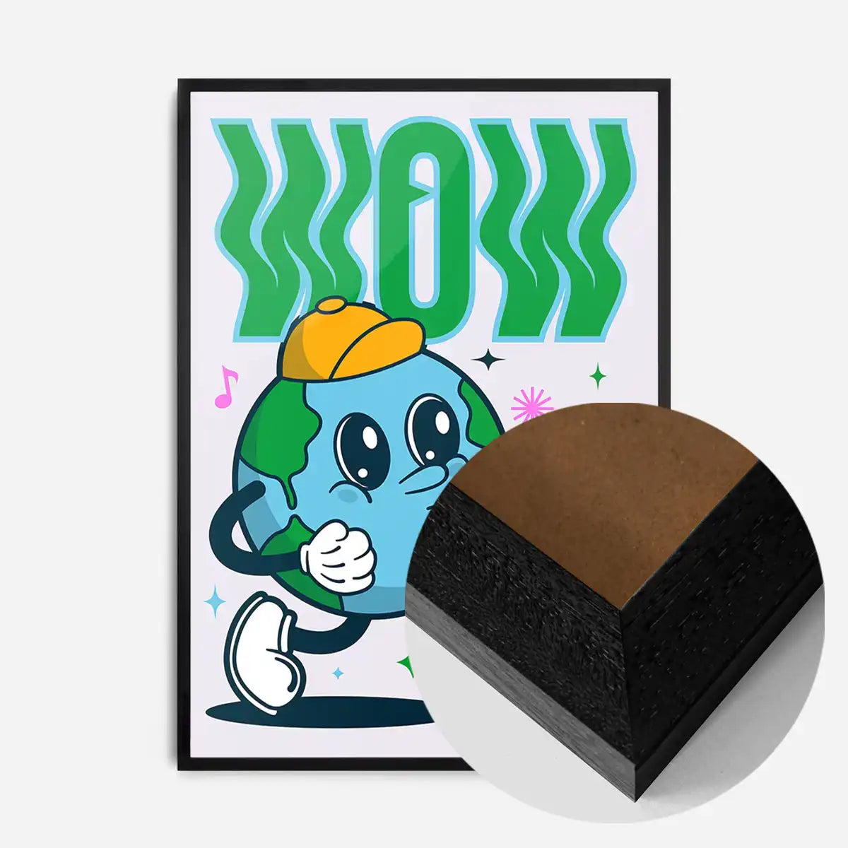 Wow Earth Cartoon Kids Print