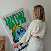 Wow Earth Cartoon Kids Print