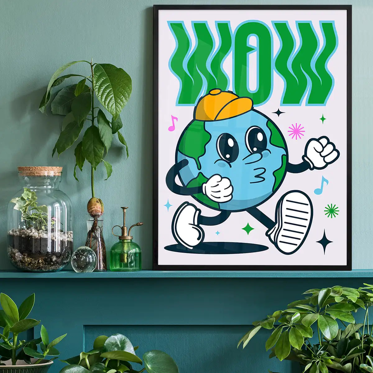 Wow Earth Cartoon Kids Print