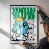 Wow Earth Cartoon Kids Print