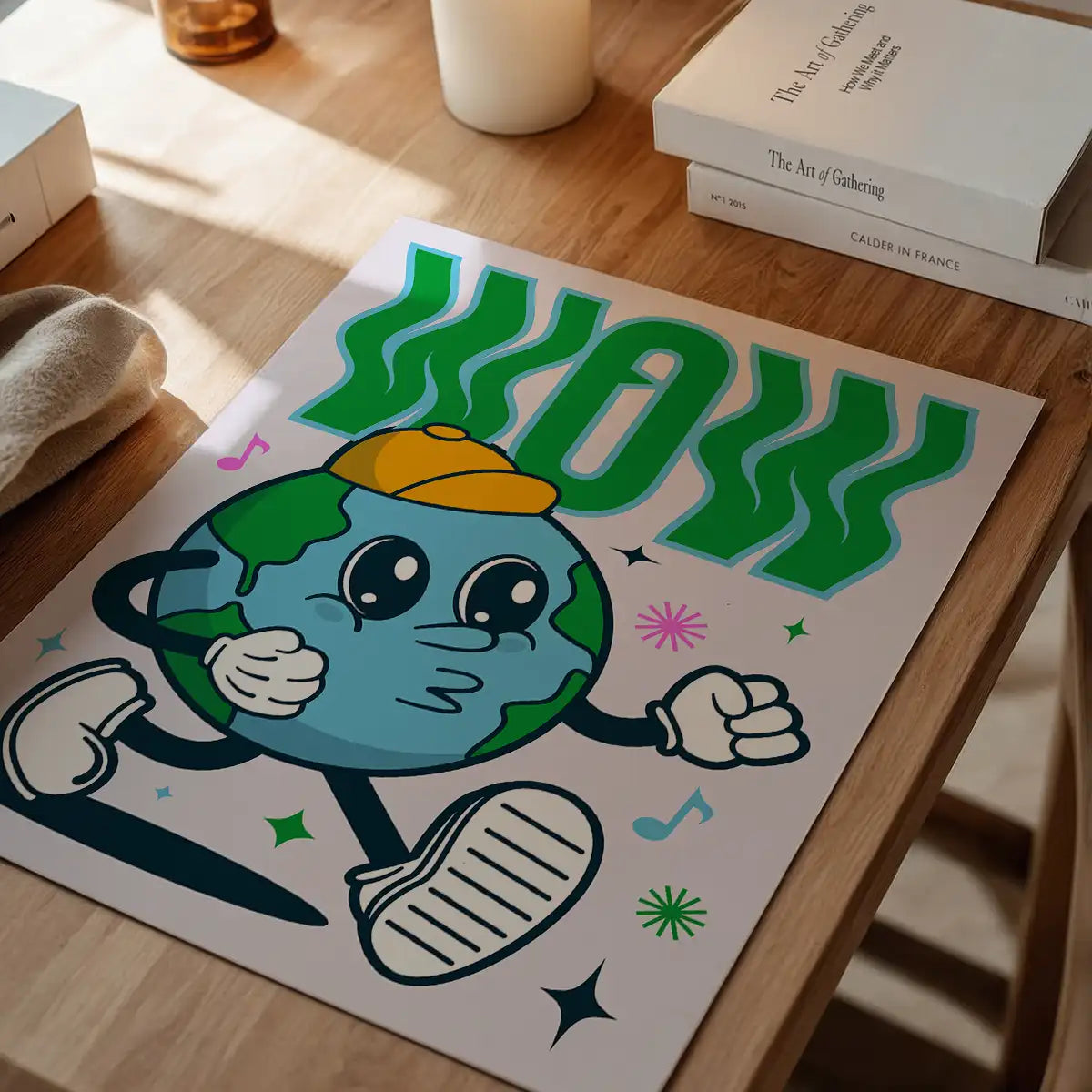 Wow Earth Cartoon Kids Print