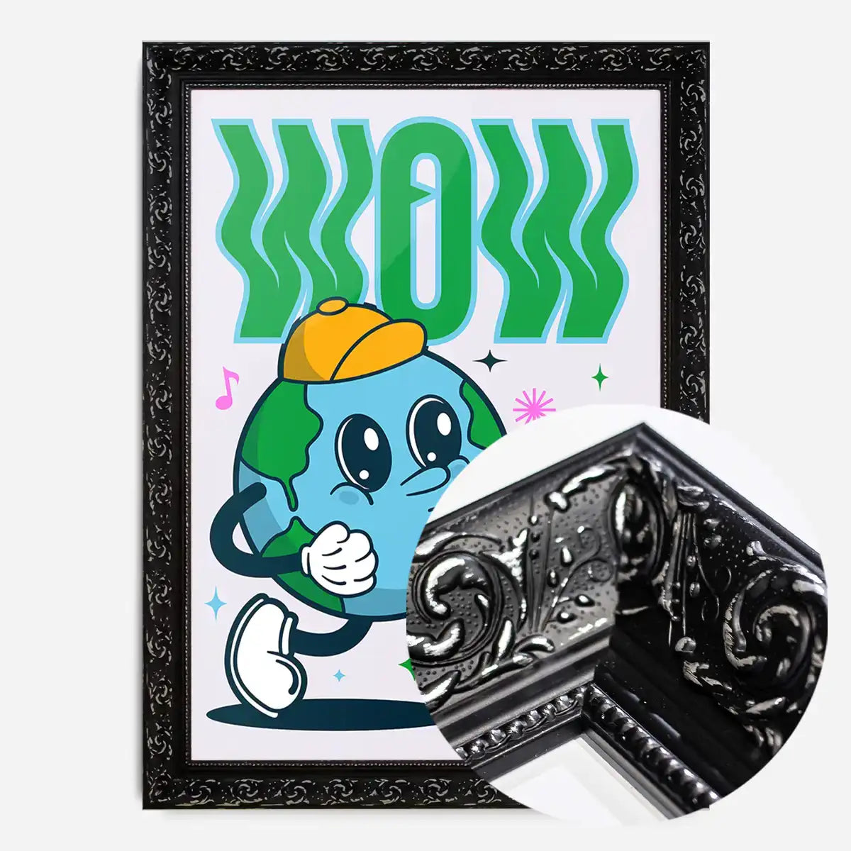 Wow Earth Cartoon Kids Print