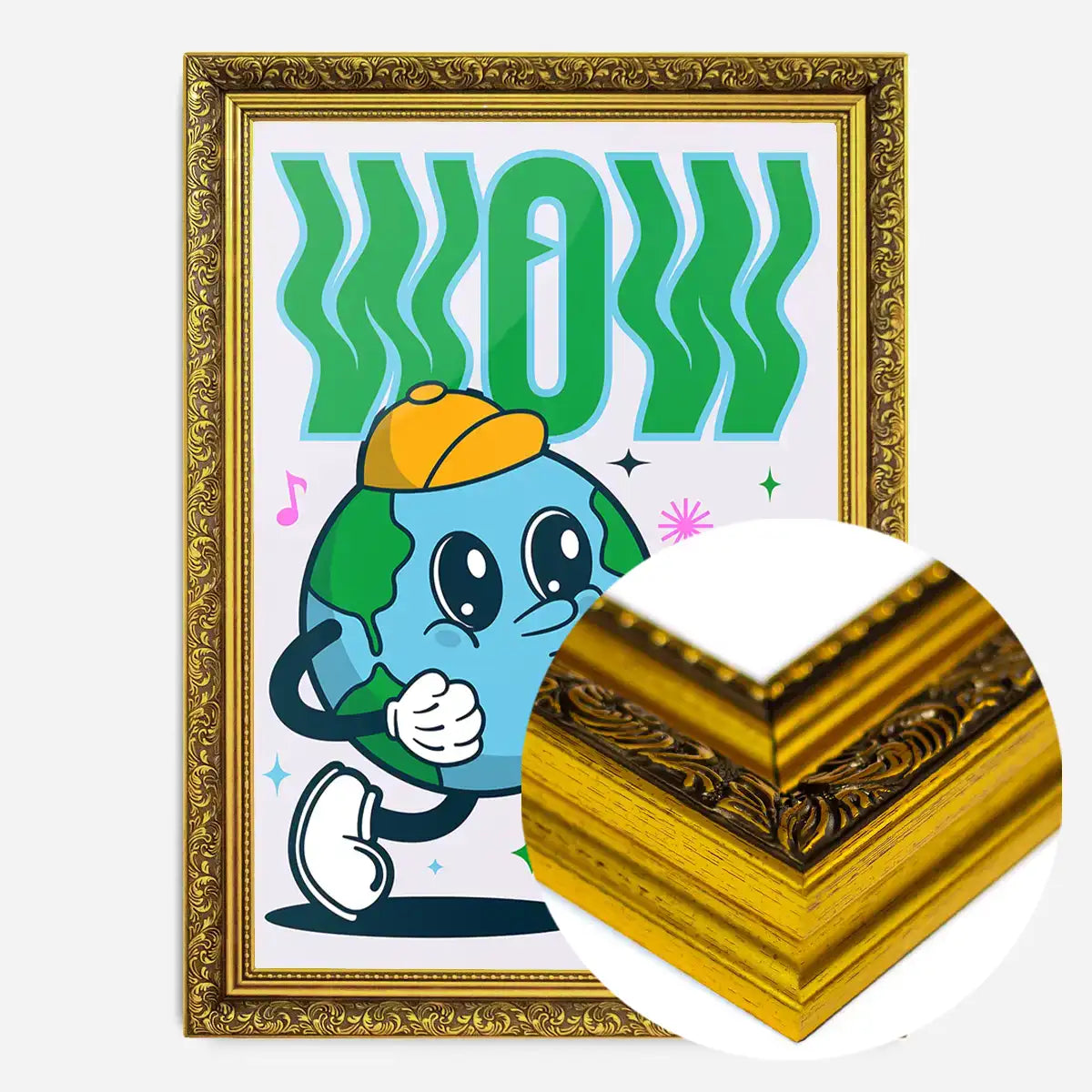 Wow Earth Cartoon Kids Print