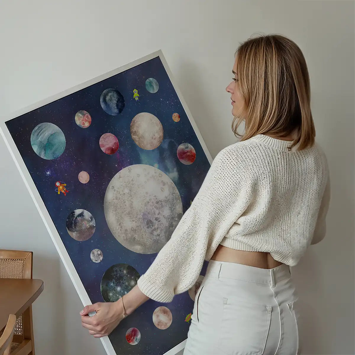 Space Watercolour Style Kids Print