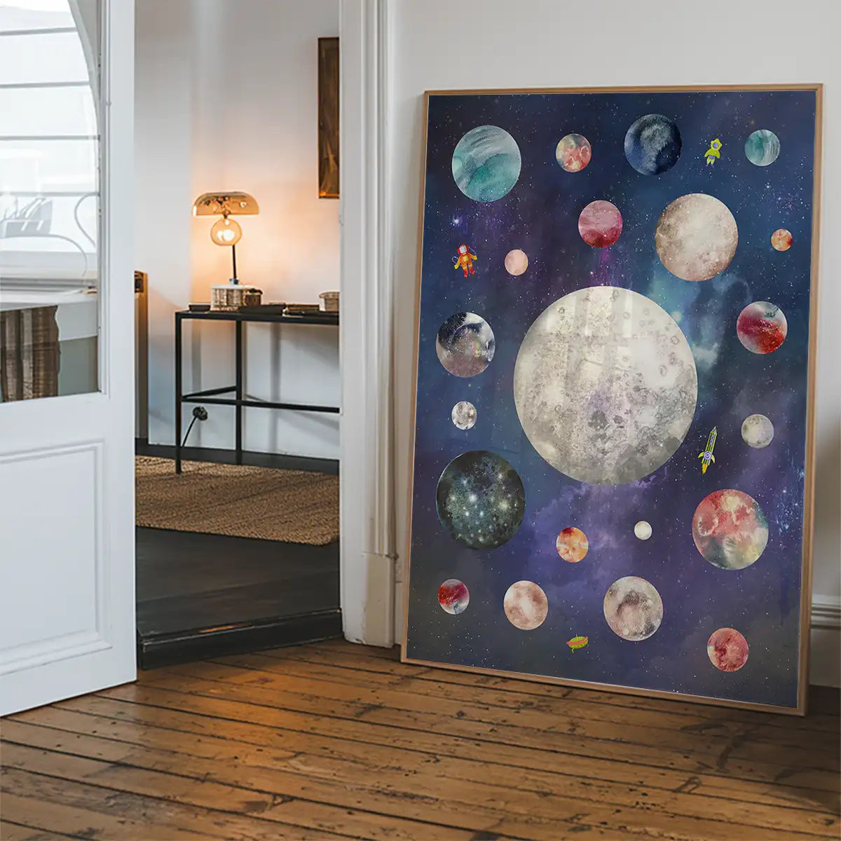Space Watercolour Style Kids Print
