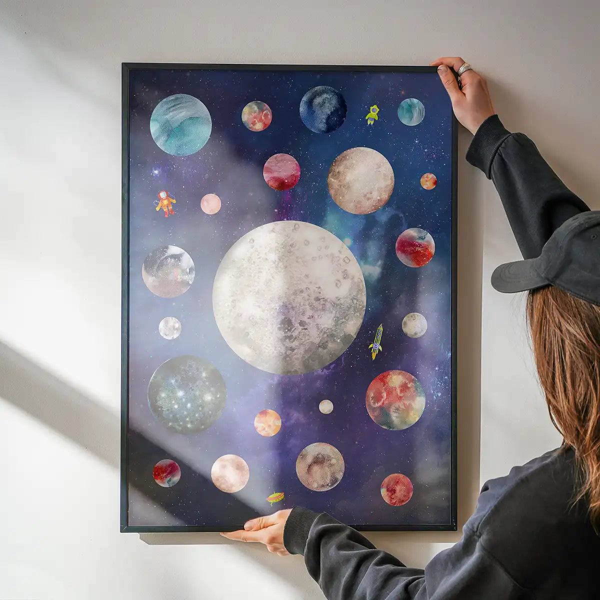Space Watercolour Style Kids Print