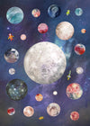 Space Watercolour Style Kids Print