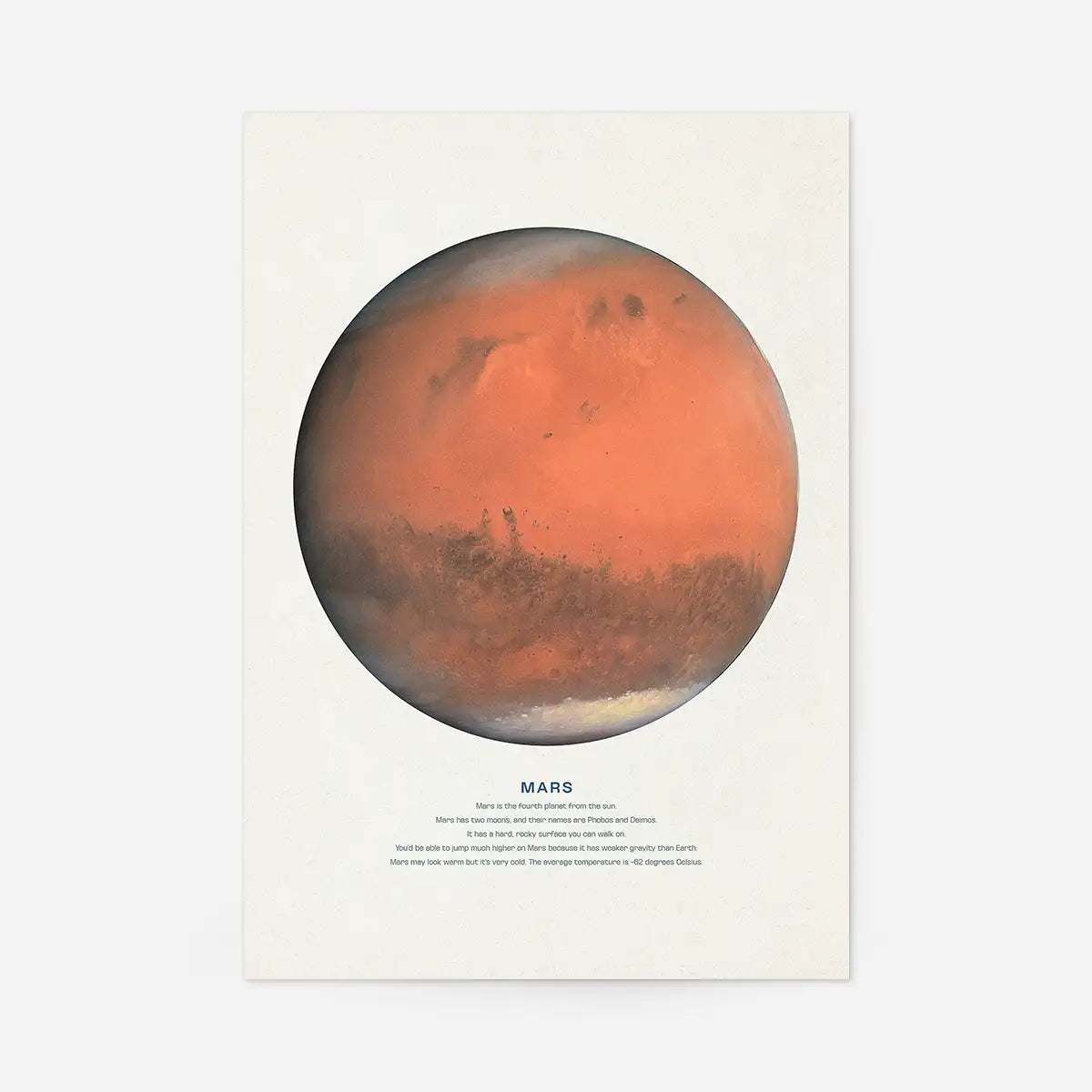 Mars Educational Kids Planet Poster