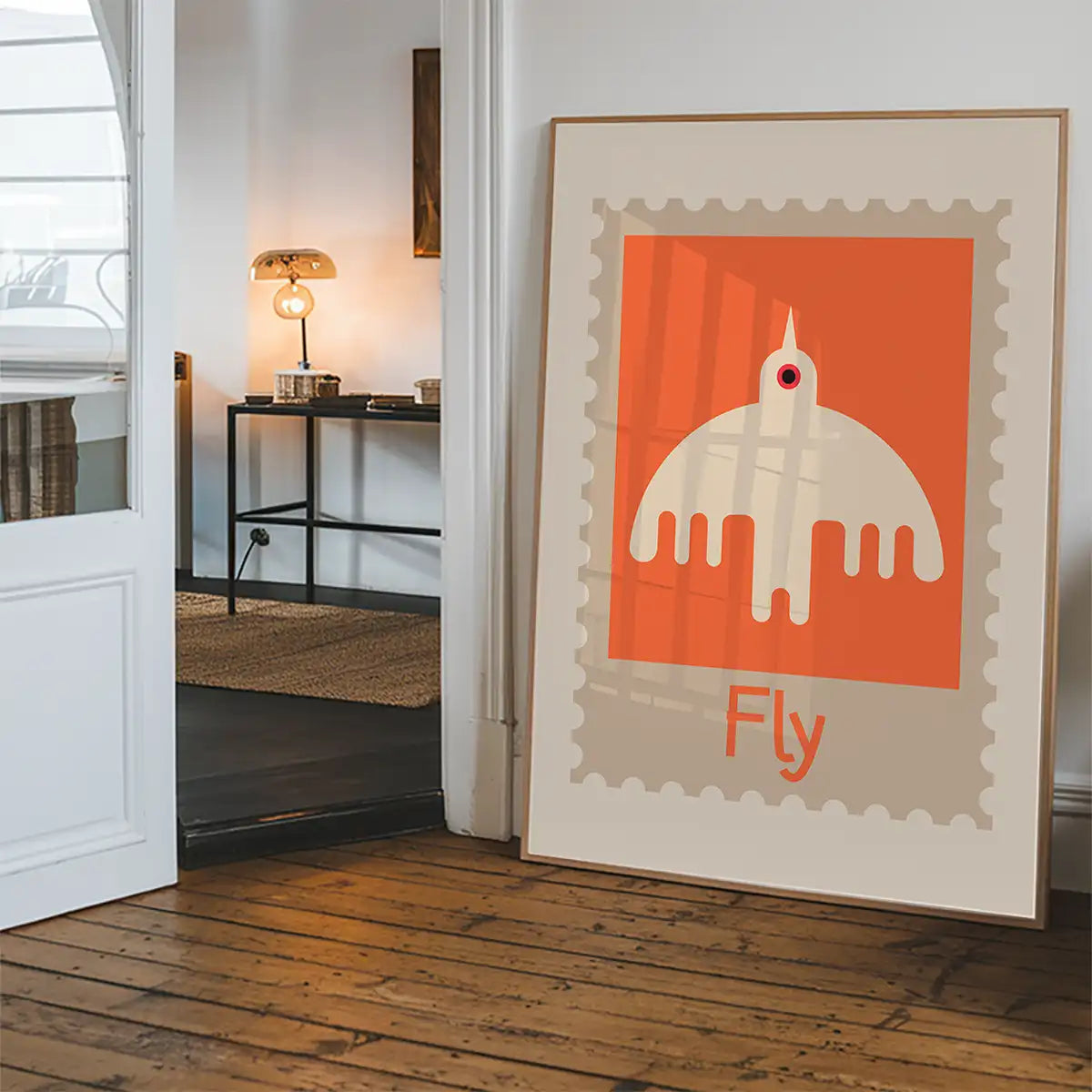 Fly Postage Stamp Style Kids Print