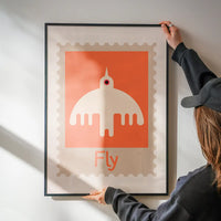 Fly Postage Stamp Style Kids Print