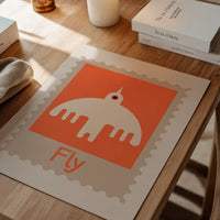 Fly Postage Stamp Style Kids Print