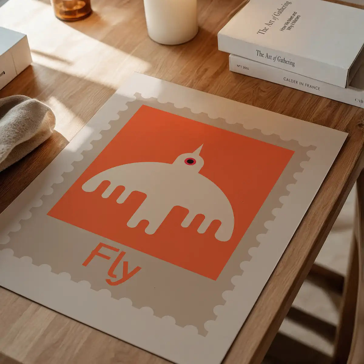 Fly Postage Stamp Style Kids Print