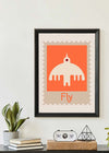 Fly Postage Stamp Style Kids Print