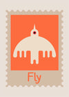 Fly Postage Stamp Style Kids Print