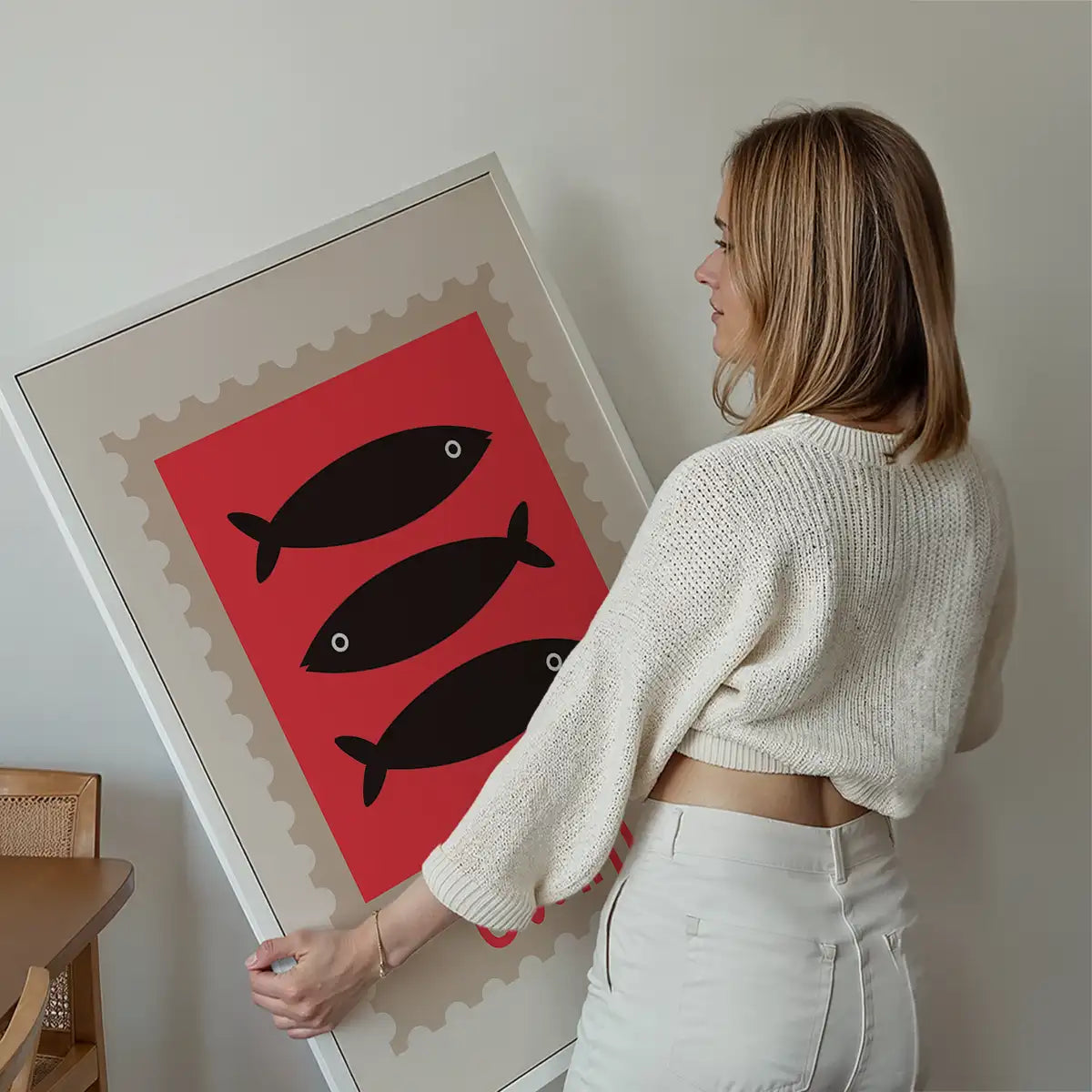 Swim Postage Stamp Style Kids Print