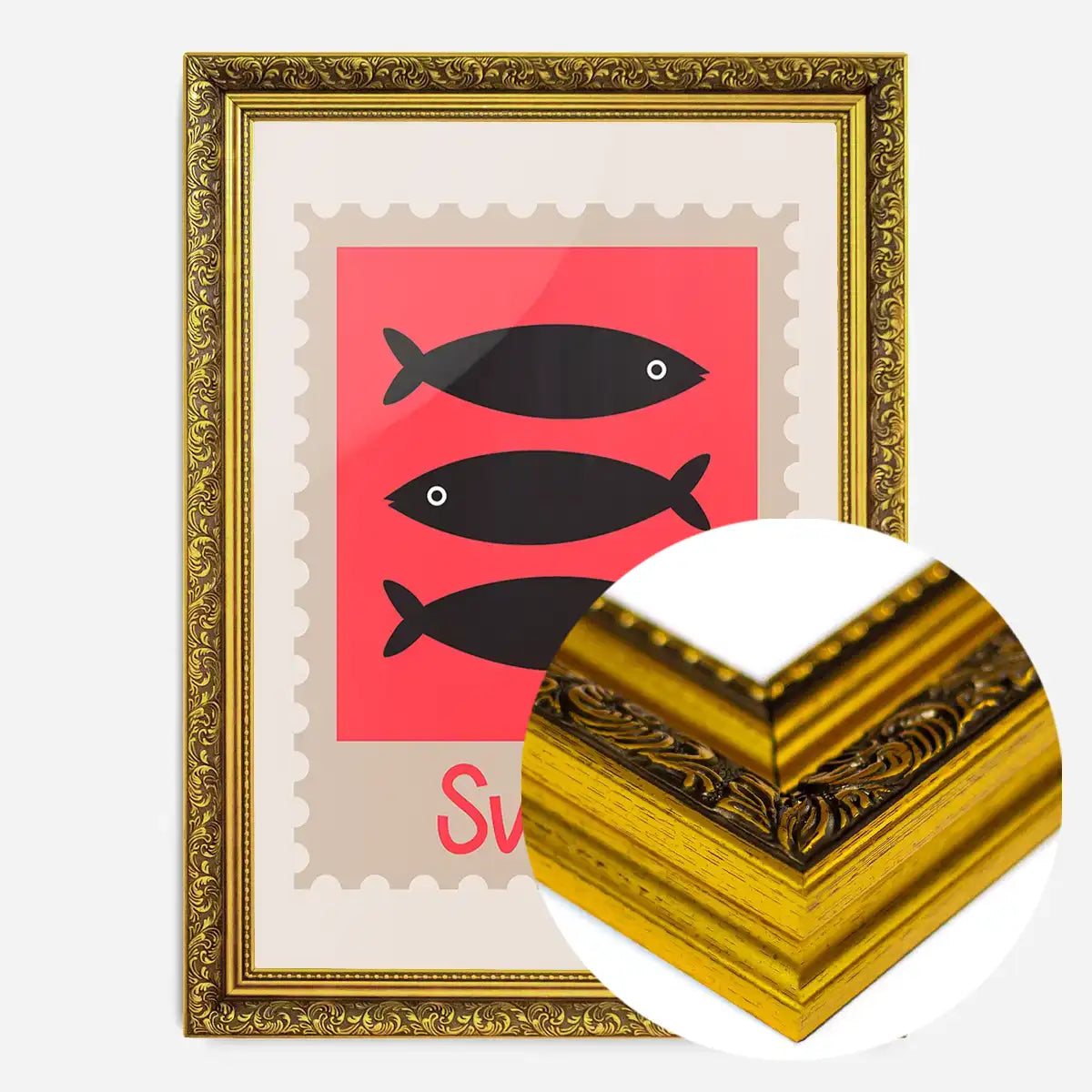 Swim Postage Stamp Style Kids Print