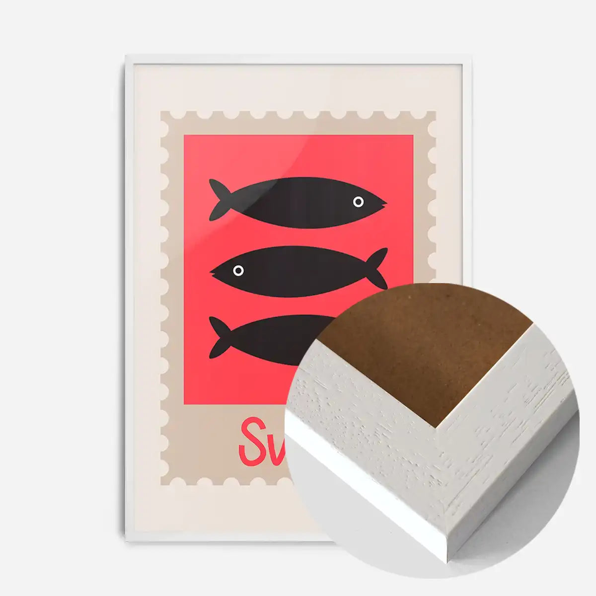 Swim Postage Stamp Style Kids Print