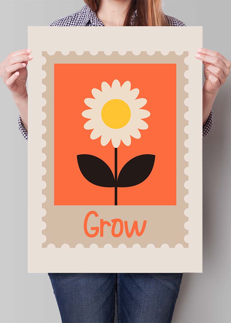 Grow Postage Stamp Style Kids Print