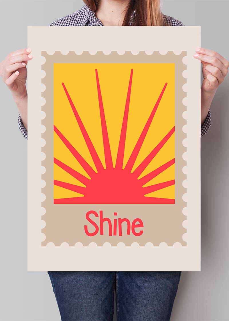 Shine Postage Stamp Style Kids Print