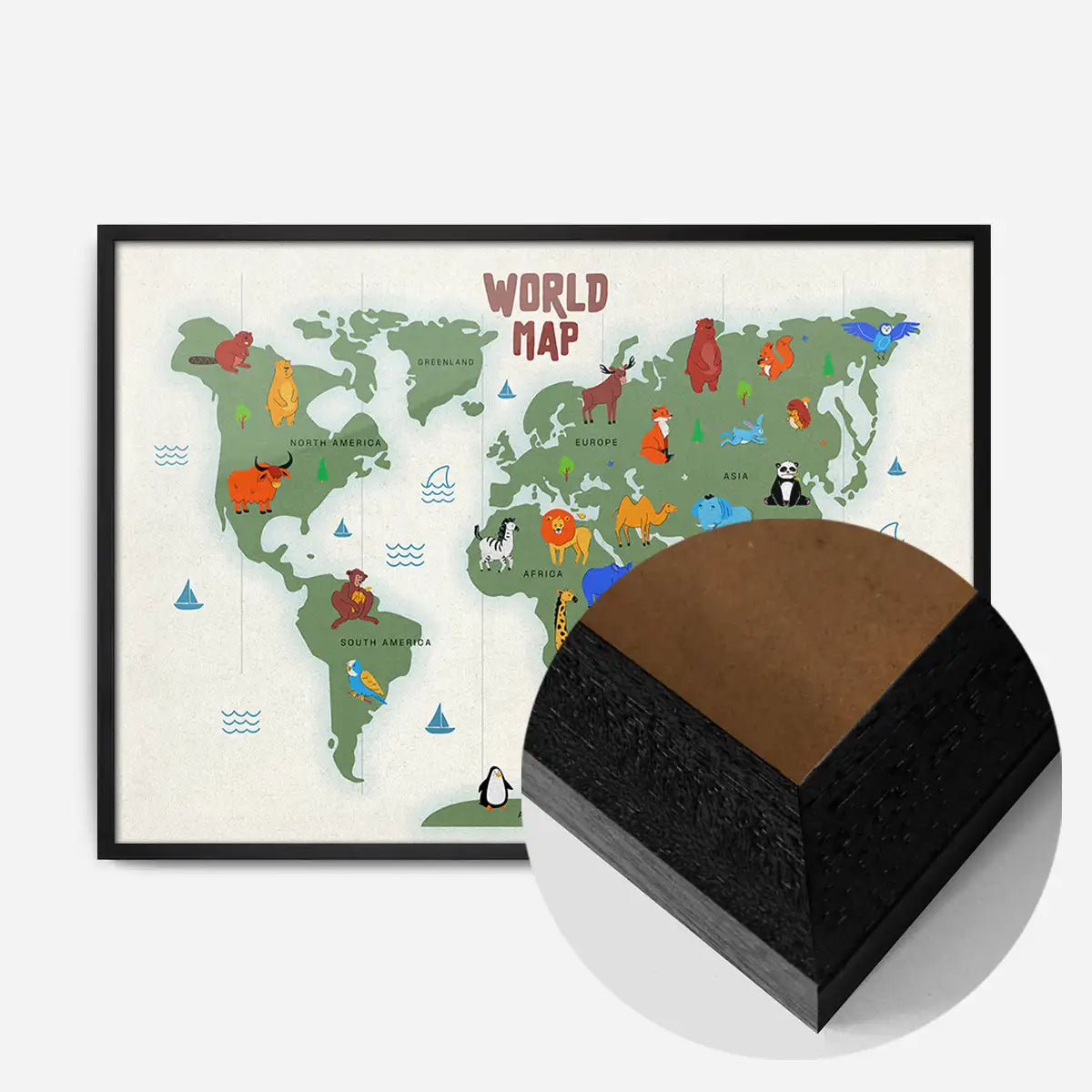 Illustrated World Map Educational Kids Print