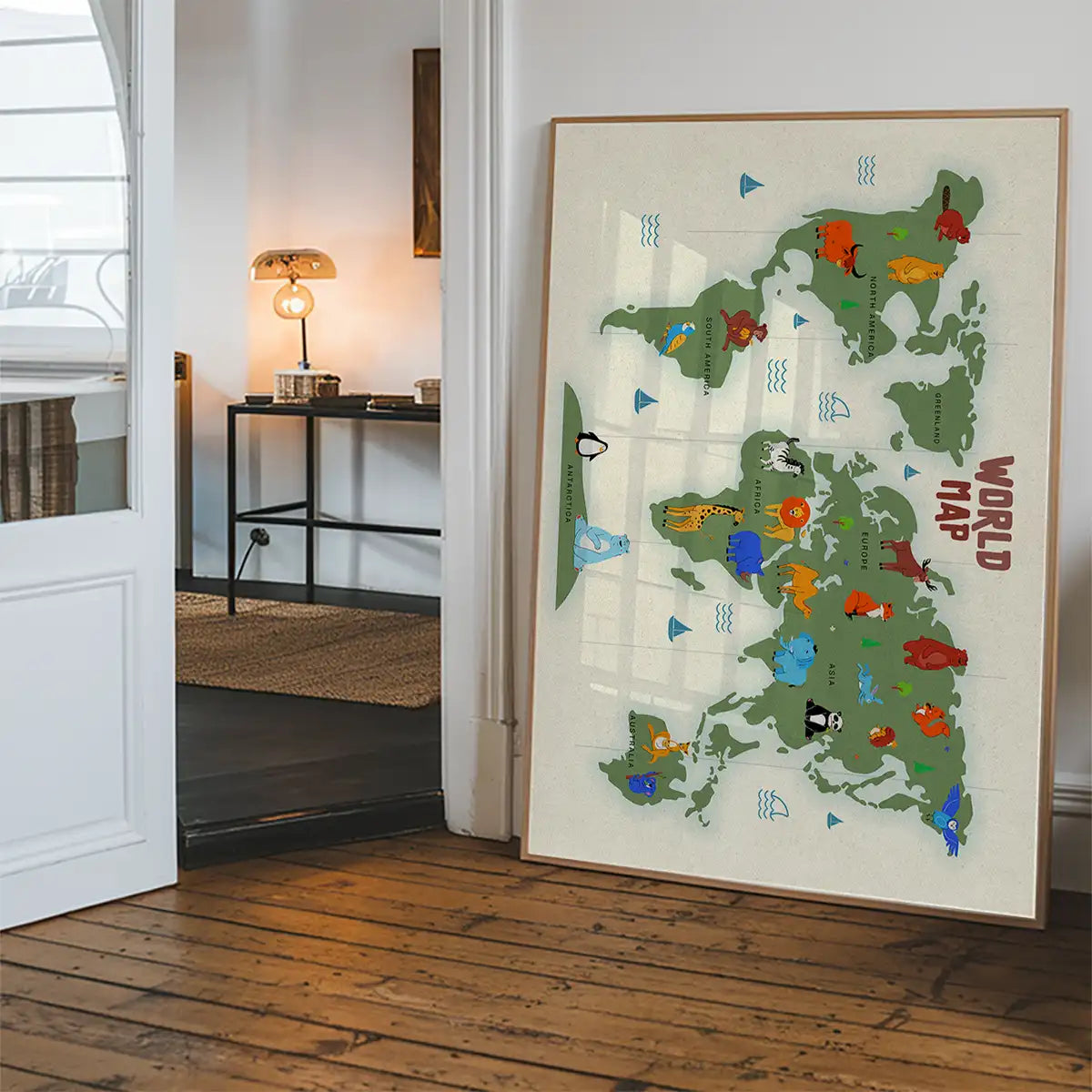 Illustrated World Map Educational Kids Print