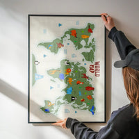 Illustrated World Map Educational Kids Print