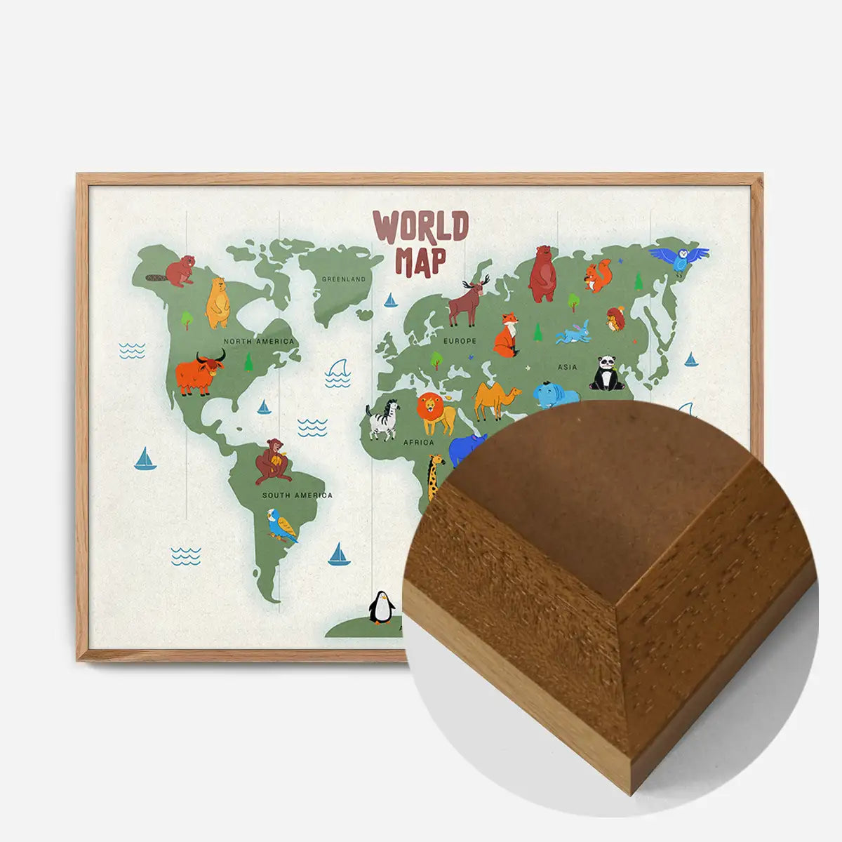 Illustrated World Map Educational Kids Print