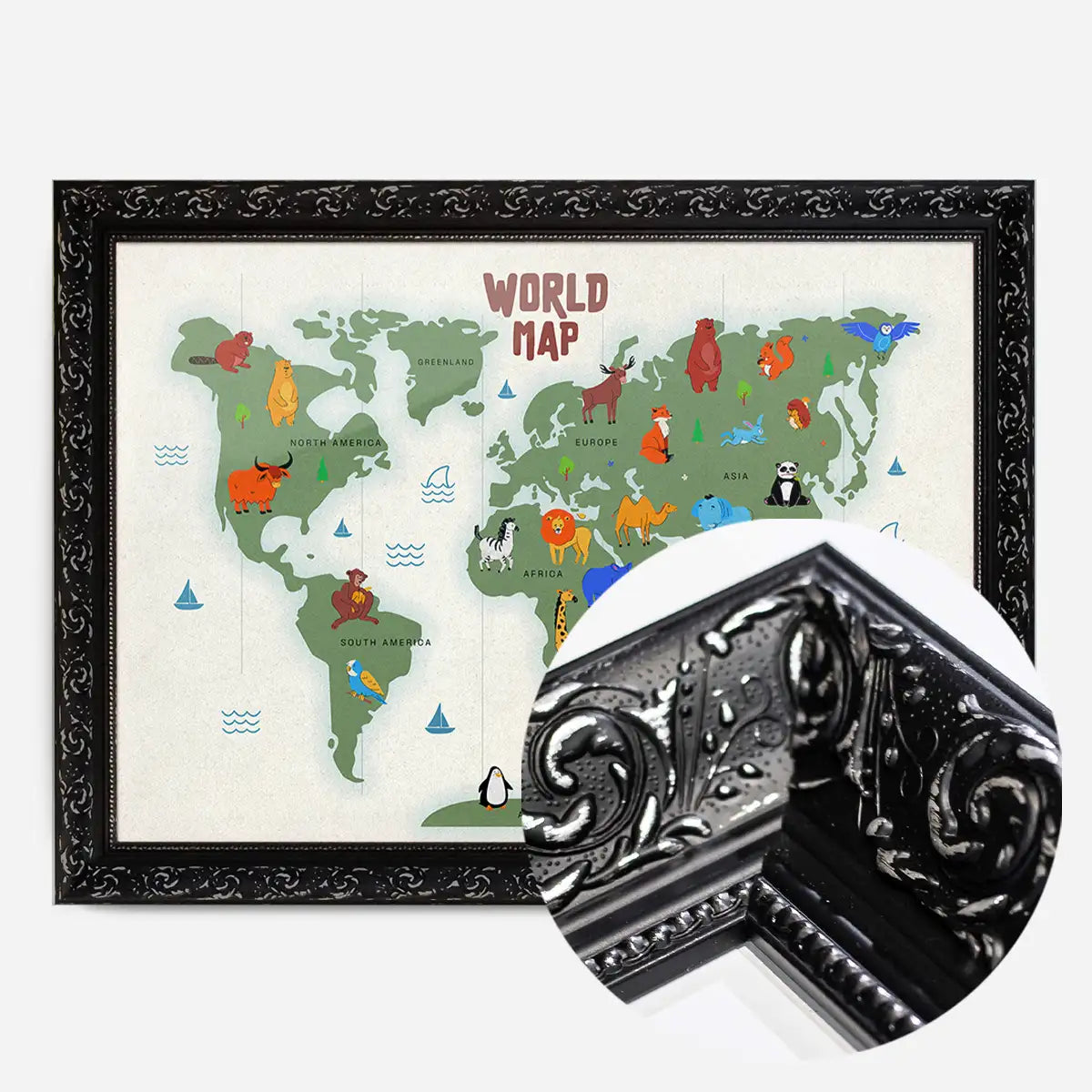 Illustrated World Map Educational Kids Print