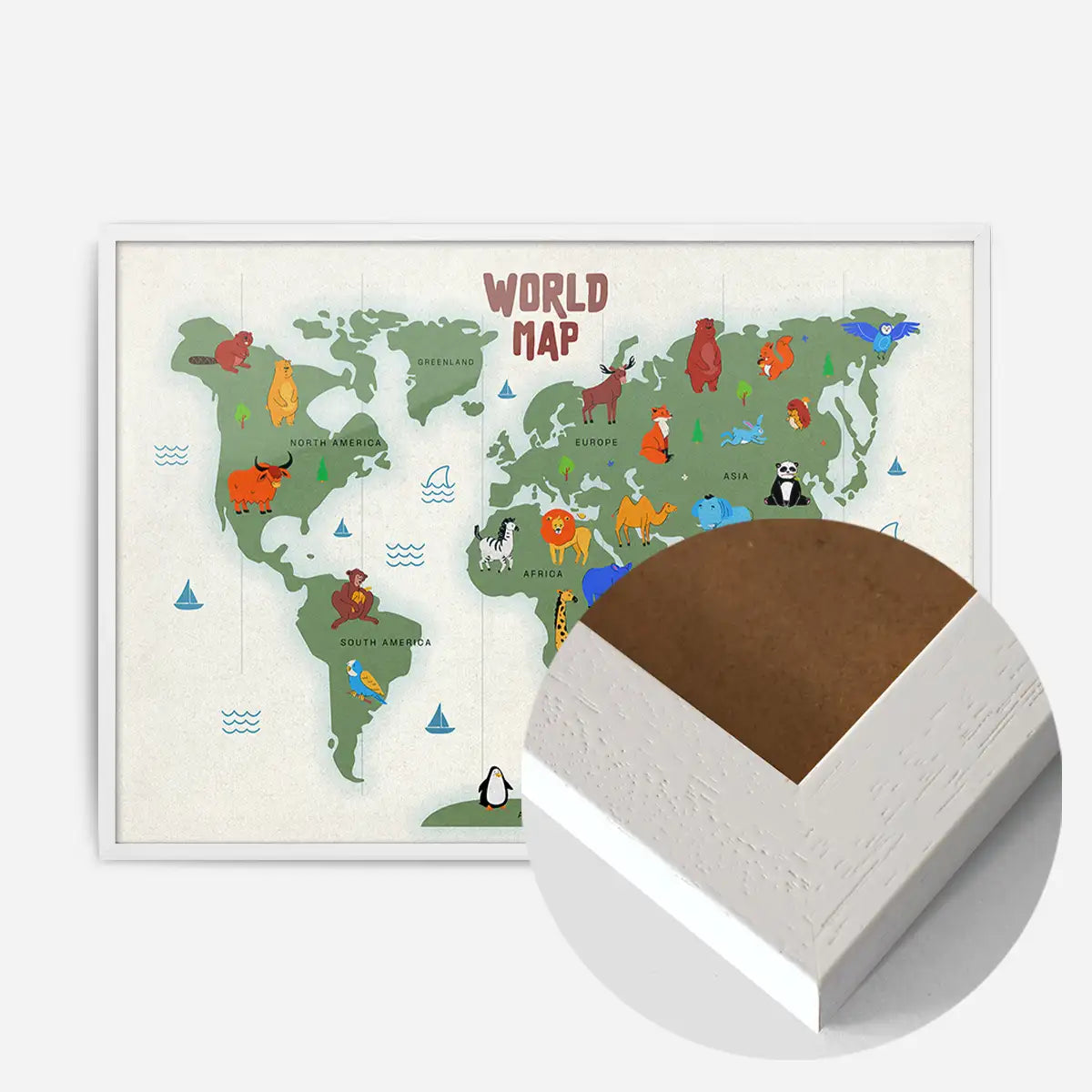 Illustrated World Map Educational Kids Print
