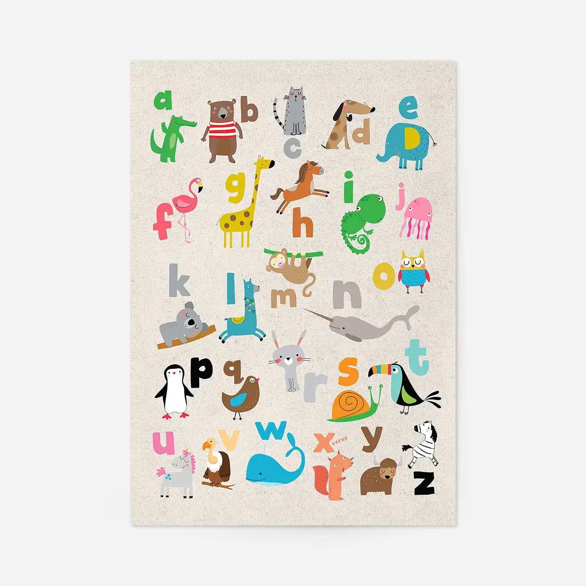 Animal Alphabet Illustrated Print
