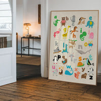 Animal Alphabet Illustrated Print