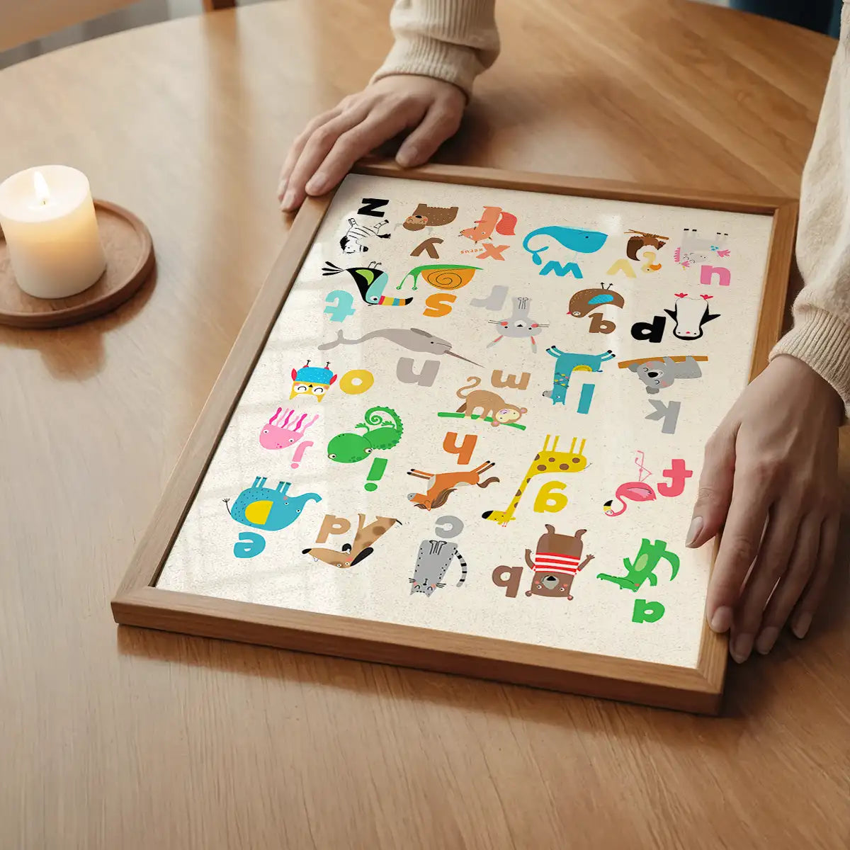 Animal Alphabet Illustrated Print