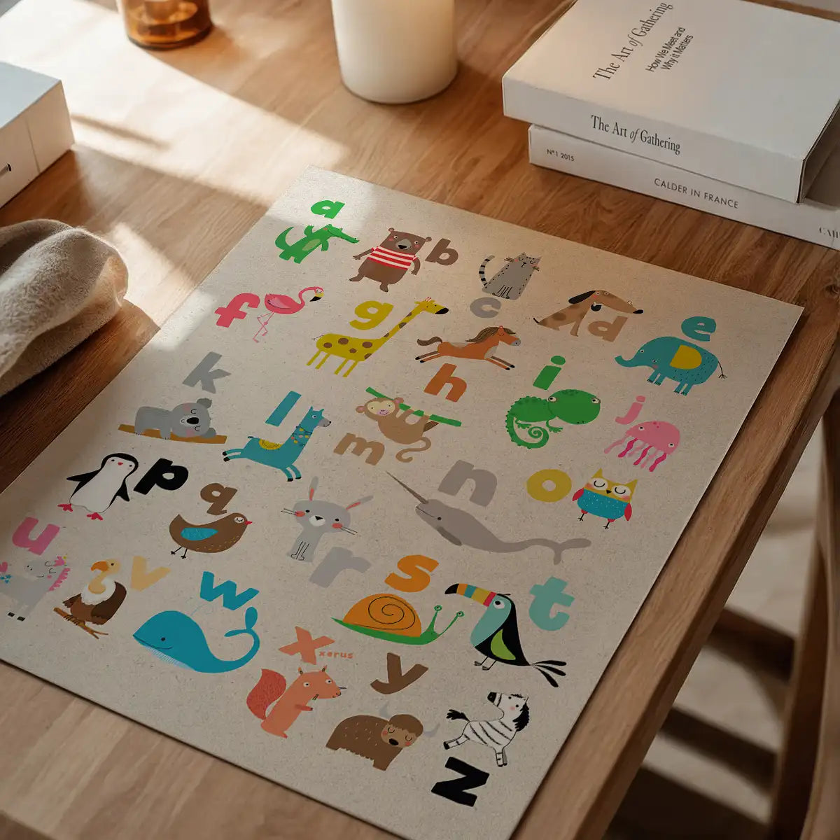 Animal Alphabet Illustrated Print