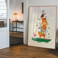 Pile of Animals Kids Illustration Print