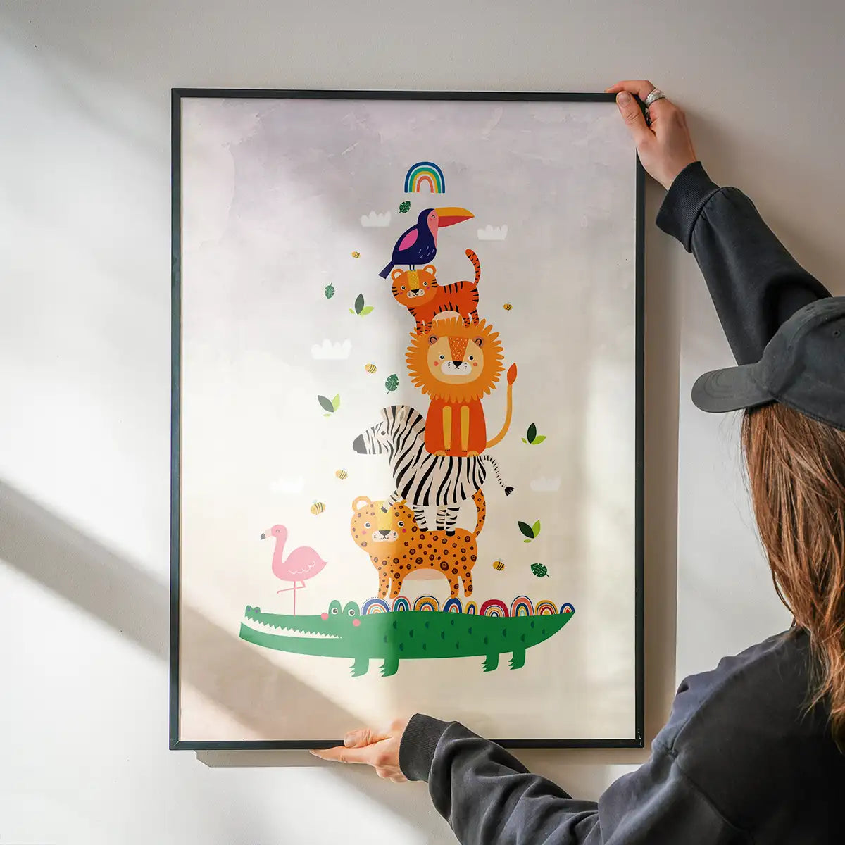 Pile of Animals Kids Illustration Print