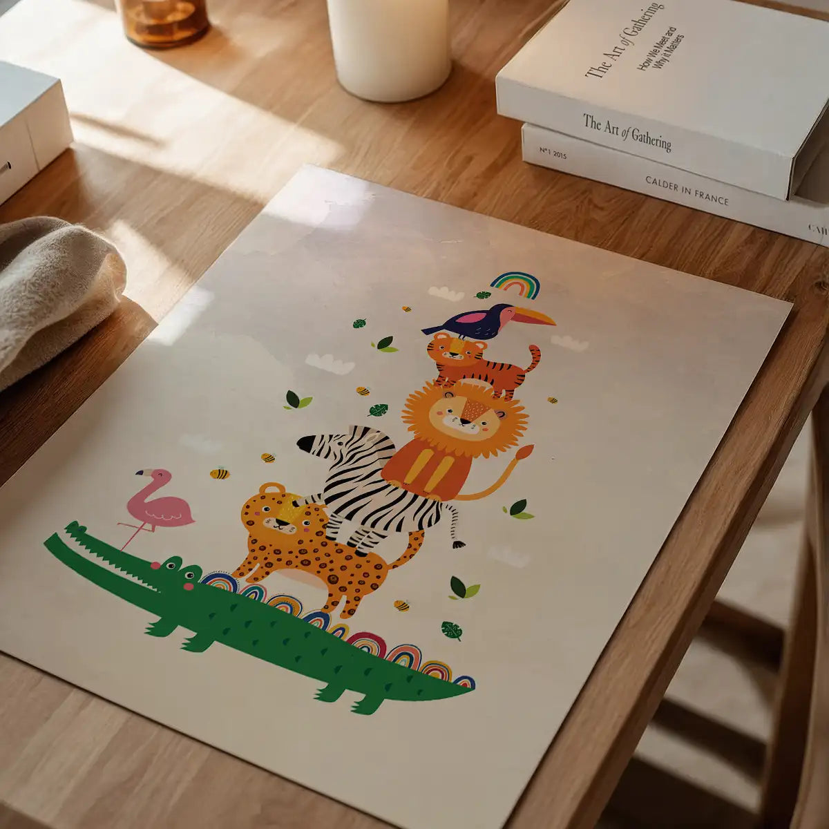 Pile of Animals Kids Illustration Print