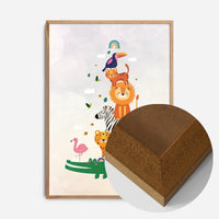 Pile of Animals Kids Illustration Print