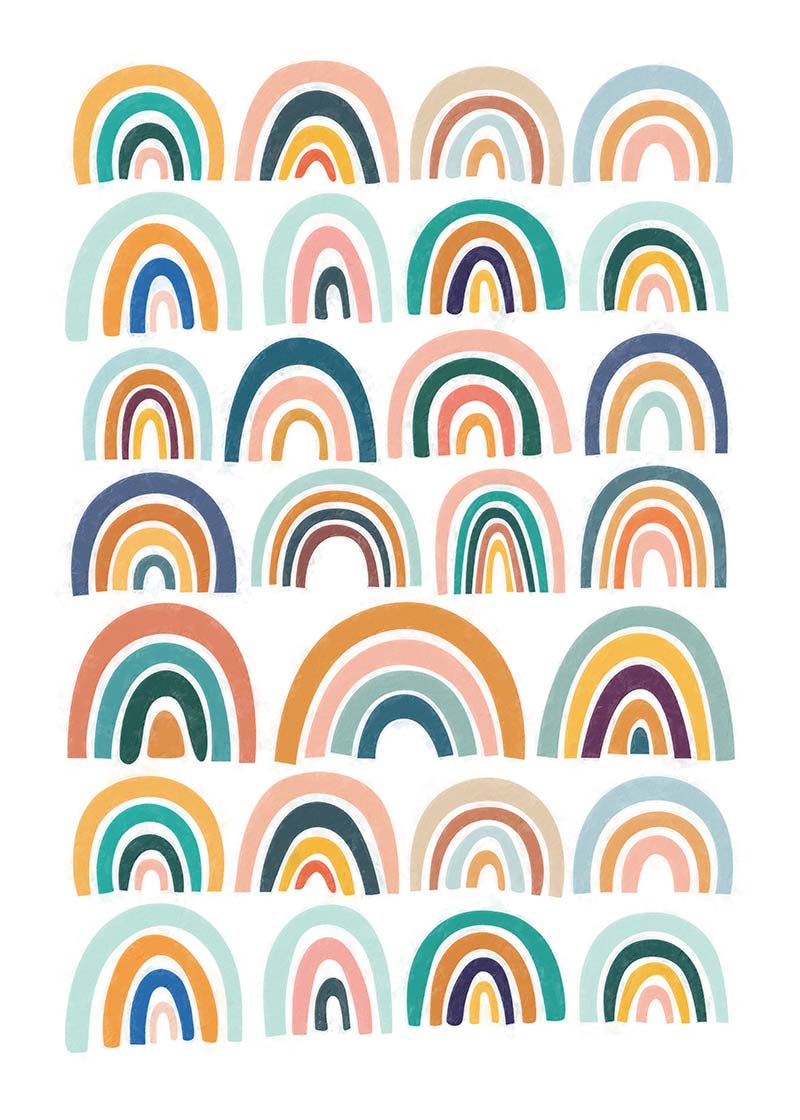 Pastel Rainbows Kids Print