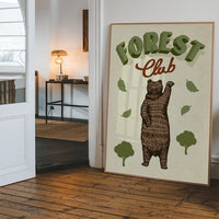 Forest Club Bear Illustration Kids Print