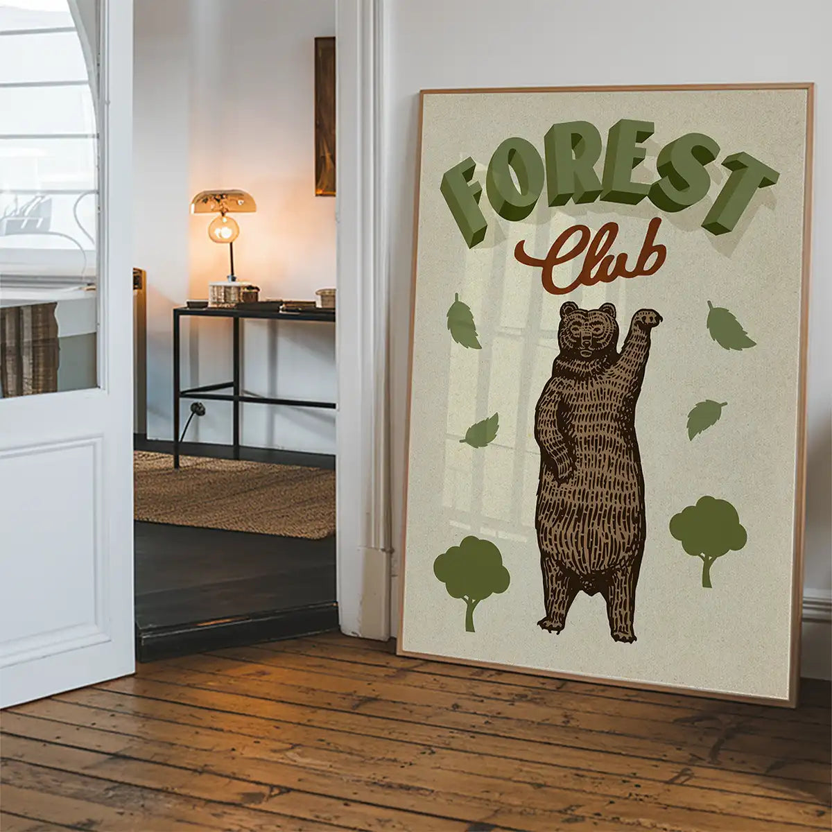 Forest Club Bear Illustration Kids Print