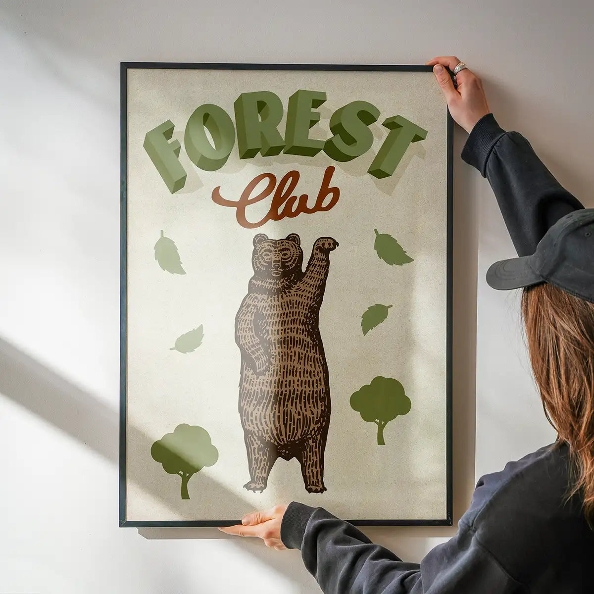 Forest Club Bear Illustration Kids Print