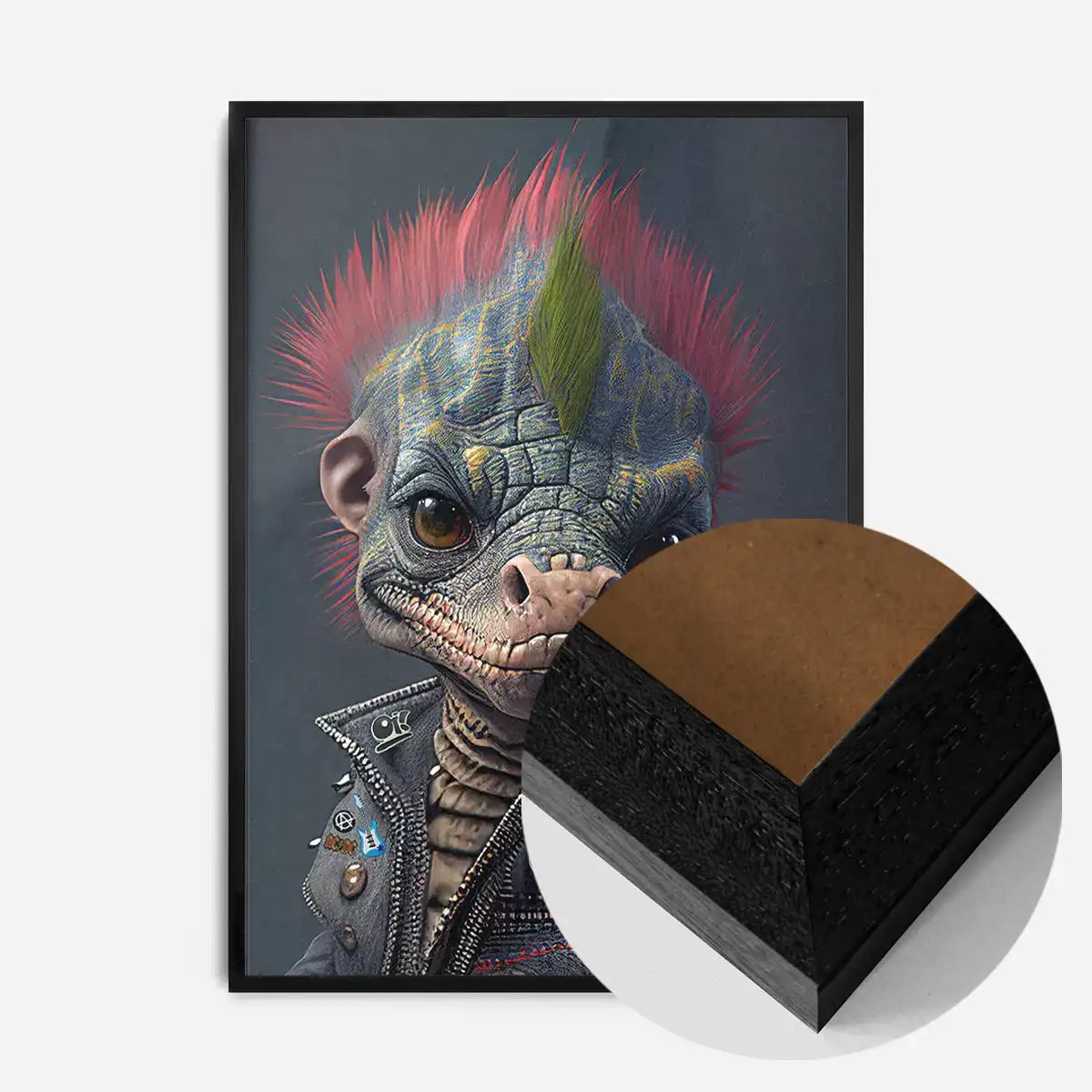 Dinosaur Punk Kids Animal Portrait Print