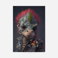 Dinosaur Punk Kids Animal Portrait Print