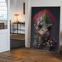 Dinosaur Punk Kids Animal Portrait Print