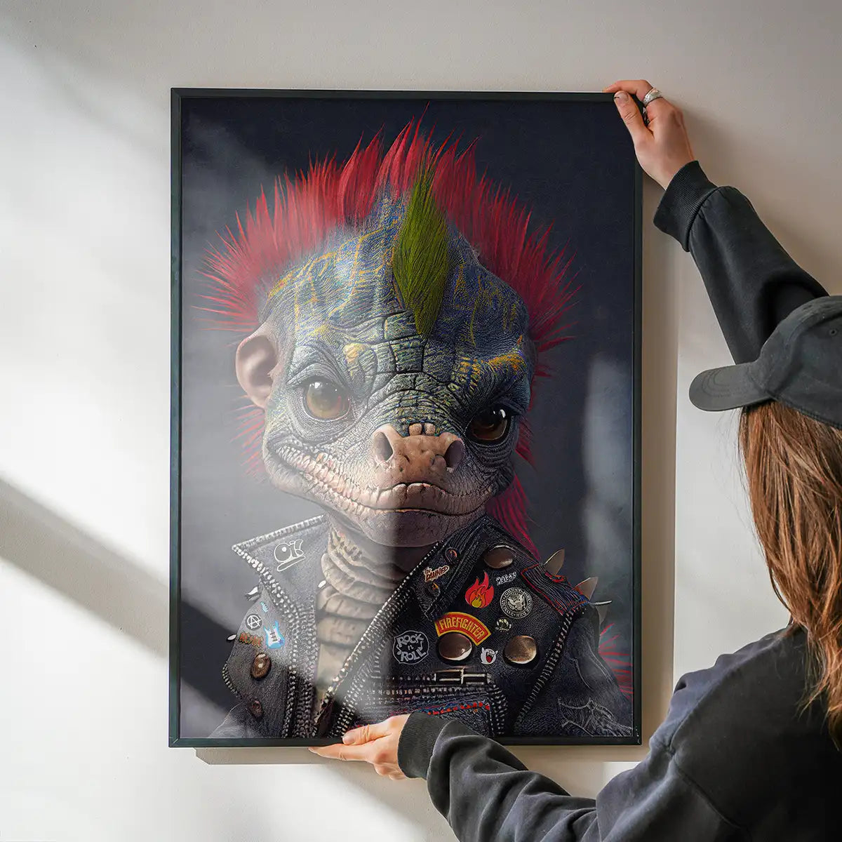Dinosaur Punk Kids Animal Portrait Print