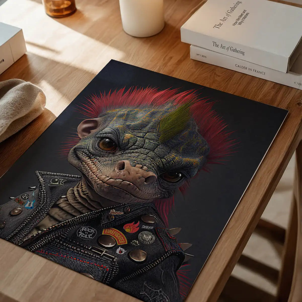 Dinosaur Punk Kids Animal Portrait Print