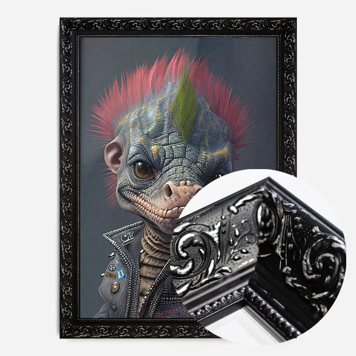 Dinosaur Punk Kids Animal Portrait Print